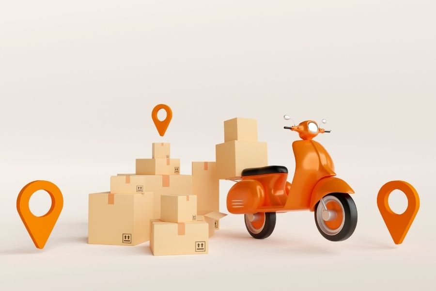 Mode de livraison : service de coursier à scooter